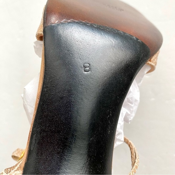 BALENCIAGA Custom Originals Tan Ankle Strap Open-toe Heels Sandals Size 8 AA - Picture 11 of 15